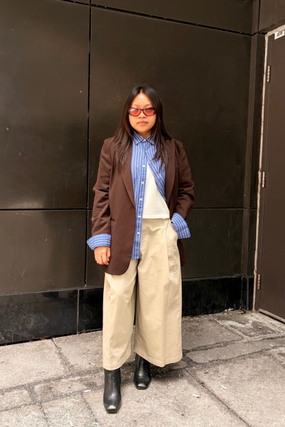 Класичний піджак UNIQLO 1160911008 (Коричневий S)