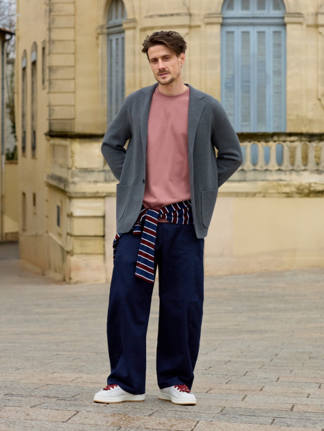 Вязаный пиджак UNIQLO 1161520419 (Серый 3XL)