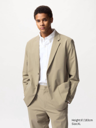 Ультраэластичный пиджак UNIQLO 1159839863 (Бежевый L)