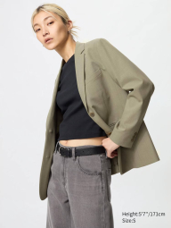 Классический пиджак UNIQLO на пуговицах 1159839964 (Зеленый S)