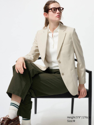 Классический пиджак UNIQLO с технологией AirSense 1159840034 (Молочный S)