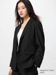Классический пиджак UNIQLO на пуговицах 1159840043 (Черный XS)