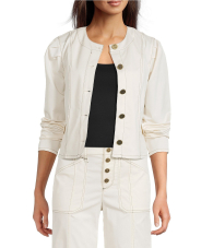 Укорочений жіночий жакет Karl Lagerfeld Paris 1159854458 (Молочний 10)