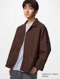Легкий пиджак Uniqlo из смеси хлопка и льна 1159985989 (Коричневый M)