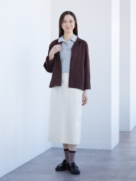 Легкий пиджак Uniqlo из смеси хлопка и льна 1159985989 (Коричневый M)