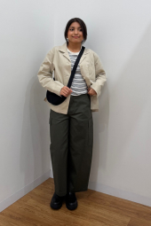 Легкий піджак Uniqlo із суміші бавовни та льону 1160015833 (Бежевий S)