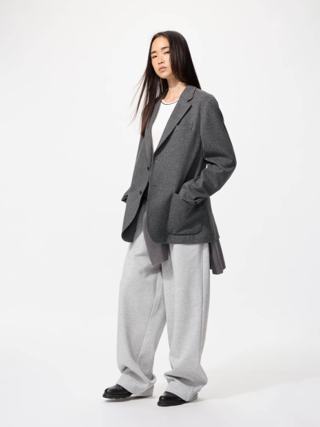 Пиджак с начесом UNIQLO 1159856383 (Серый L)