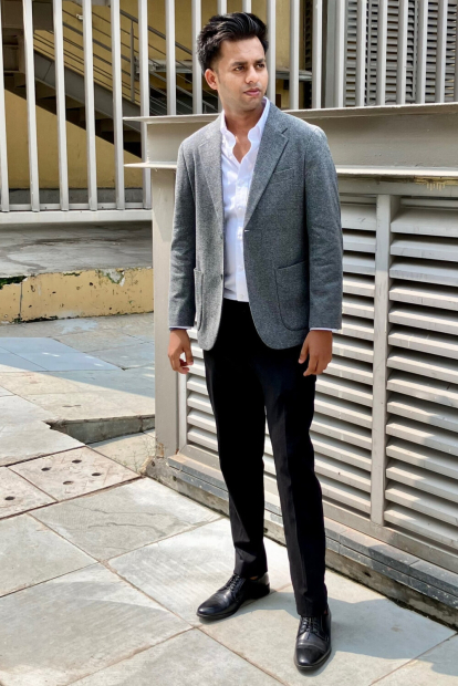 Пиджак с начесом UNIQLO 1159856383 (Серый L)