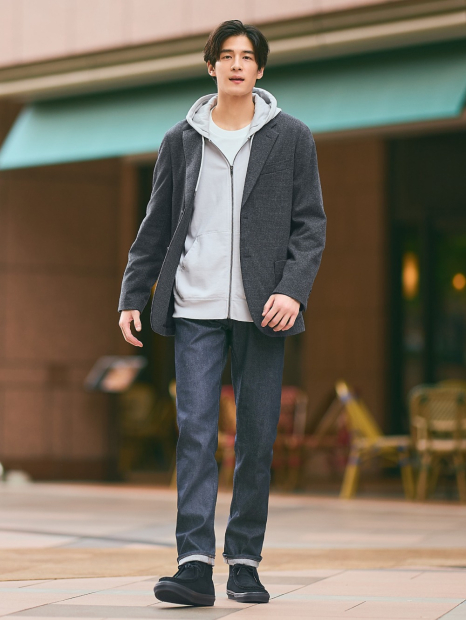 Пиджак с начесом UNIQLO 1159856484 (Серый XL)