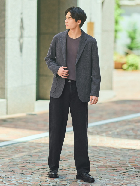 Пиджак с начесом UNIQLO 1159856484 (Серый XL)