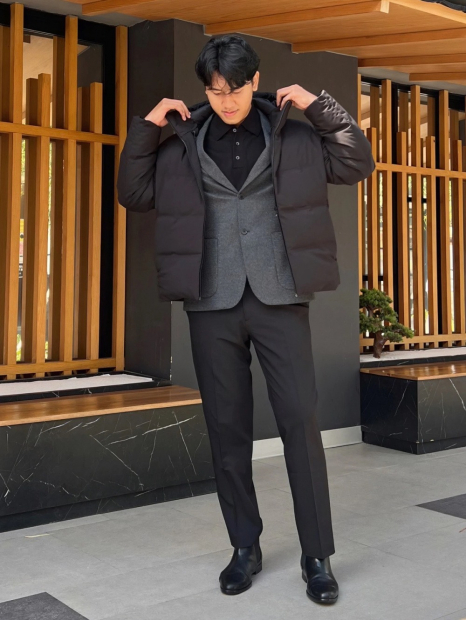 Пиджак с начесом UNIQLO 1159856484 (Серый XL)