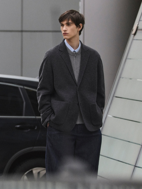 Піджак із суміші вовни UNIQLO 1159857877 (Сірий L)