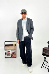 Пиджак с начесом UNIQLO 1159856383 (Серый L)