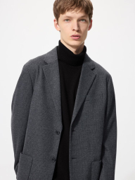 Пиджак с начесом UNIQLO 1159856484 (Серый XL)