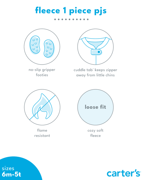 Детская флисовая пижама Carter's комбинезон на молнии 1159853888 (Черный/Красный 24M) на рост 81-86 см