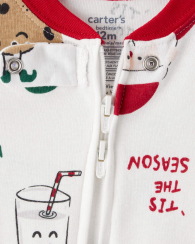 Пижама для малышей Carter's комбинезон на молнии 1159848758 (Молочный 12M)