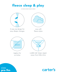 Детская флисовая пижама Carter's комбинезон на молнии 1159860405 (Черный/Красный 0M) на рост 43-46 см