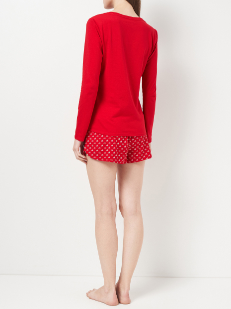 Жіноча піжама Calvin Klein лонгслів, штани та шорти 1159837403 (Червоний S)