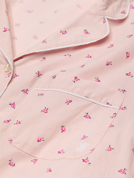 Женская хлопковая пижама Victoria's Secret рубашка и штаны 1159843121 (Розовый M)