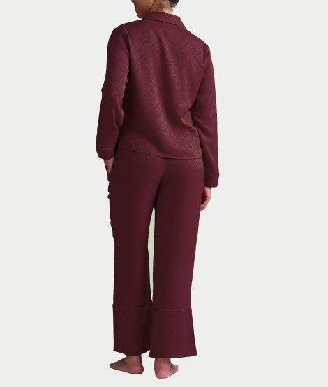 Женская пижама Tommy Hilfiger рубашка и штаны 1159841295 (Бордовый S)