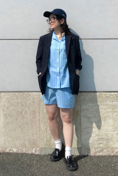 Женская пижама Uniqlo комплект рубашка и шорты 1159842994 (Голубой XL)