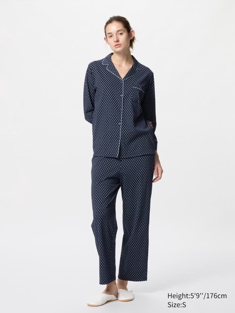 Пижама Uniqlo комплект рубашка и штаны 1159844395 (Синий XS)