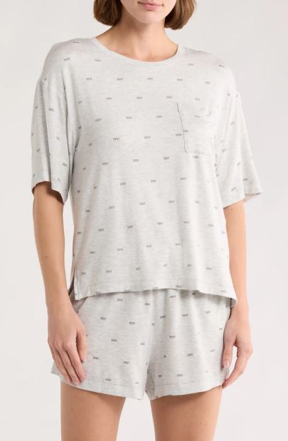 Жіноча піжама DKNY футболка та шорти 1159845193 (Сірий XL)