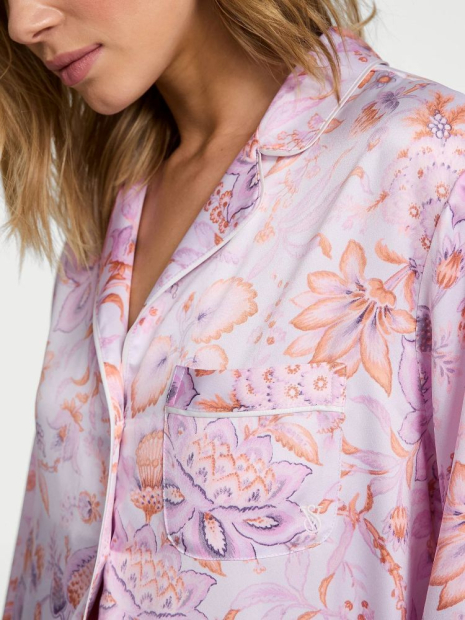 Атласная женская пижама Victoria's Secret рубашка и брюки 1159847451 (Сиреневый XXL)
