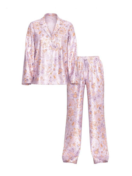 Атласная женская пижама Victoria's Secret рубашка и брюки 1159847451 (Сиреневый XXL)