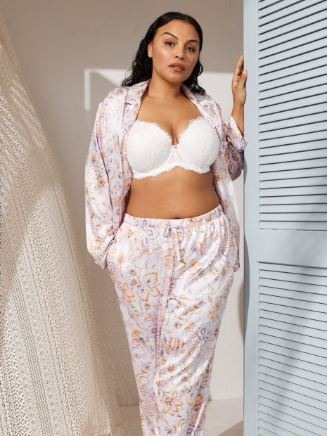 Атласная женская пижама Victoria's Secret рубашка и брюки 1159847451 (Сиреневый XXL)