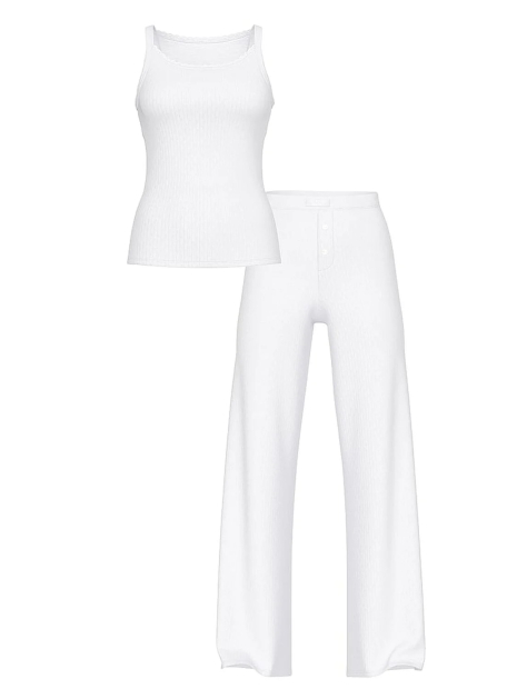 Стильна м'яка піжама Victoria's Secret майка та штани 1159847271 (Білий S)