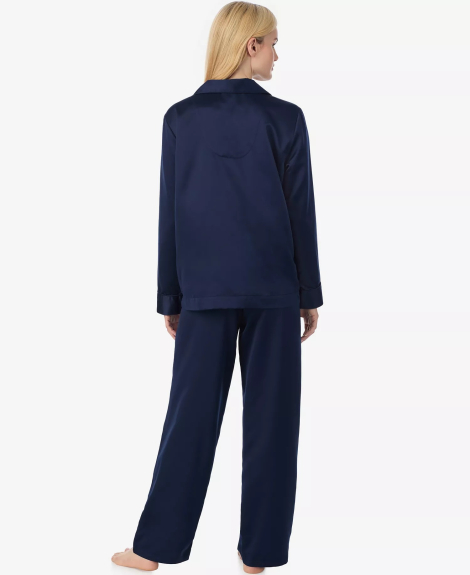 Жіноча сатинова піжама Ralph Lauren сорочка та штани 1159847278 (Синій XL)