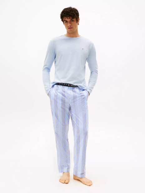 Мужская пижама Tommy Hilfiger лонгслив и штаны 1159847599 (Голубой XL)