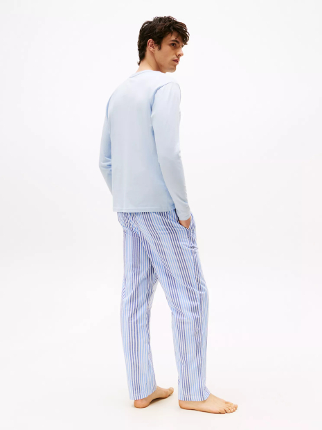 Мужская пижама Tommy Hilfiger лонгслив и штаны 1159847599 (Голубой XL)