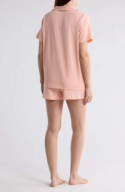 Женская пижама Calvin Klein рубашка и шорты 1159848260 (Розовый L)