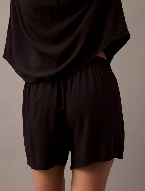 Женская пижама Calvin Klein рубашка и шорты 1159850222 (Черный XS)