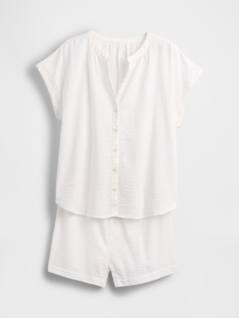 Домашній піжамний комплект Gap сорочка та шорти 1159850399 (Білий S)