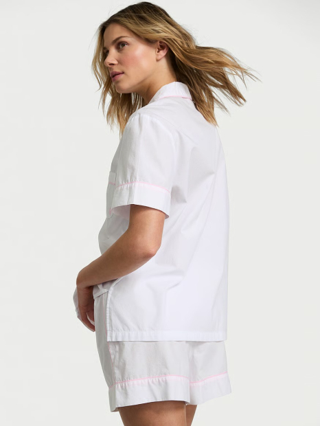 Домашний комплект пижамы Victoria’s Secret рубашка и шорты 1159850877 (Белый M)