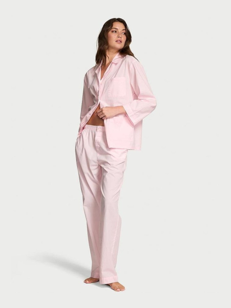 Женская хлопковая пижама Victoria's Secret рубашка и штаны 1159851077 (Розовый XS)