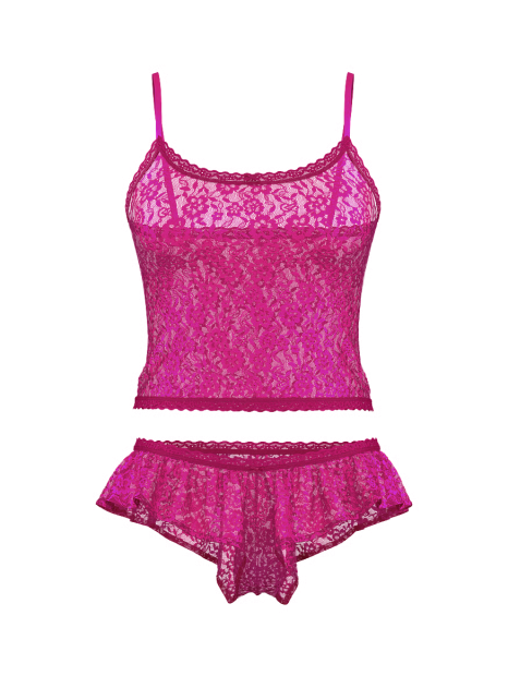 Кружевная пижама Victoria’s Secret майка-топ и короткие шорты 1159852800 (Розовый S)