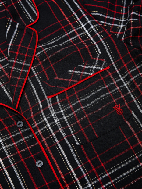 Домашний пижамный комплект Victoria’s Secret рубашка и шорты 1159853152 (Черный XS)