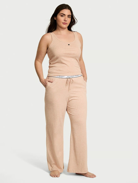 Мягкая пижама Victoria’s Secret майка и штаны 1159854836 (Бежевый S)