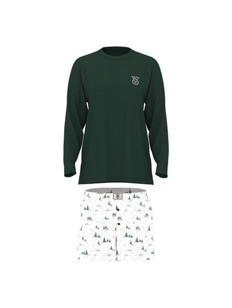 Женская пижама Victoria's Secret кофта и шорты 1159856313 (Белый/Зеленый M)