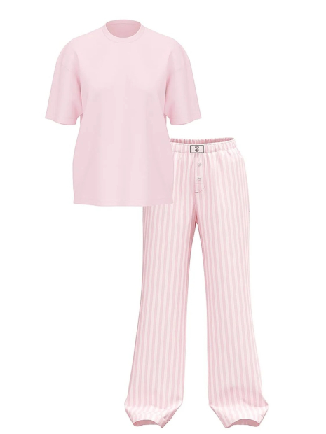 Женская пижама Victoria's Secret футболка и штаны 1159857876 (Розовый XL)