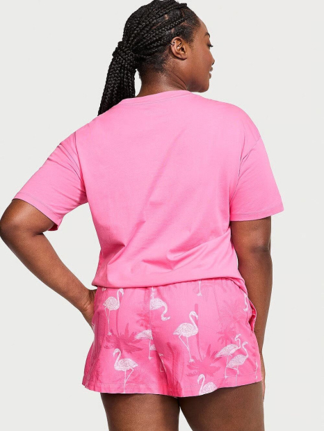 Жіноча піжама Victoria's Secret футболка та шорти 1159857966 (Рожевий XS)