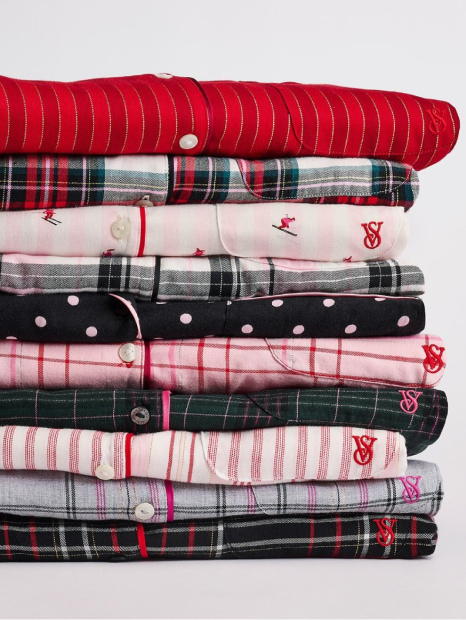 Женская фланелевая пижама Victoria's Secret рубашка и штаны 1159857968 (Зеленый XS)