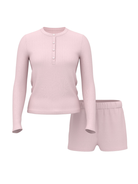 Піжама Victoria's Secret лонгслів та шортики 1159859146 (Рожевий XL)