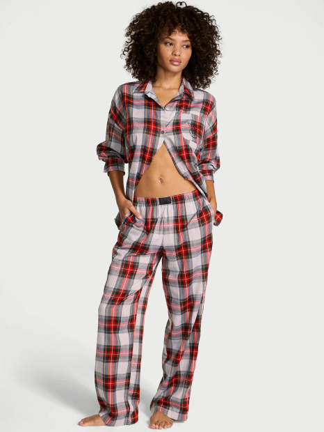 Женская пижама Victoria's Secret рубашка и штаны 1159859179 (Красный/Серый L)