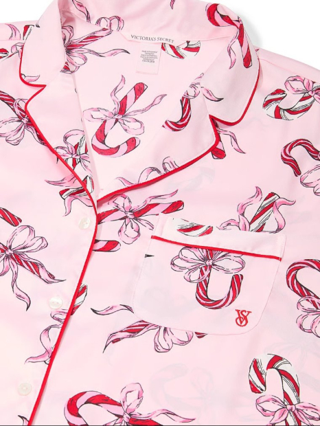 Жіноча сатинова піжама Victoria's Secret сорочка та штани 1159859473 (Рожевий M)
