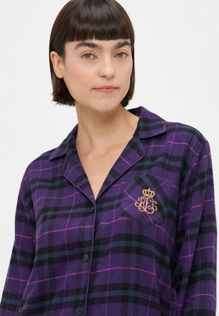 Женская фланелевая пижама Ralph Lauren рубашка и брюки 1159859920 (Фиолетовый L)